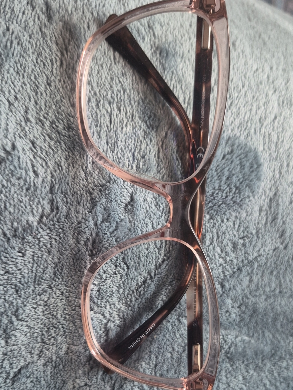 Translucent Pink Clear Frame Glasses